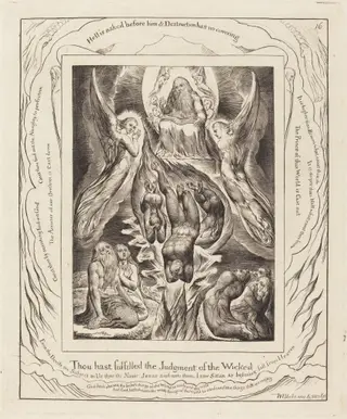 The Fall of Satan, by William Blake, ink, 1825