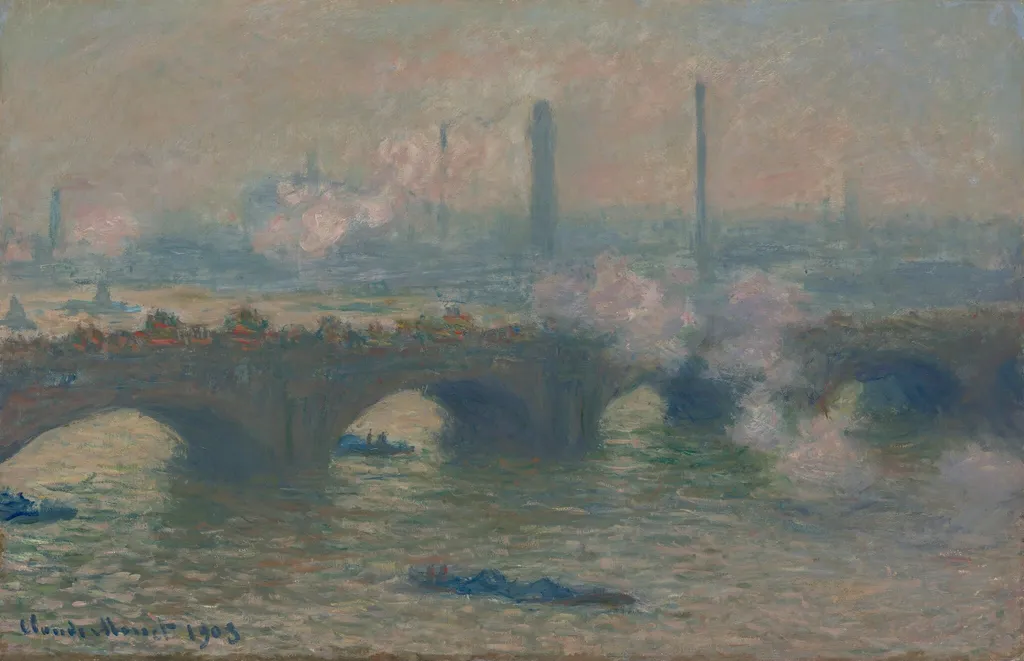 Waterloo Bridge, Gray Day, by Claude Monet, oil, 1903