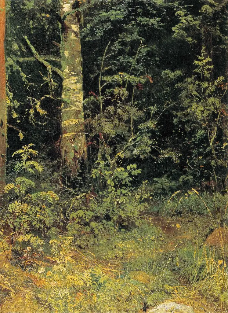 Birch and rowan, by Ivan Shishkin, oil, 1890