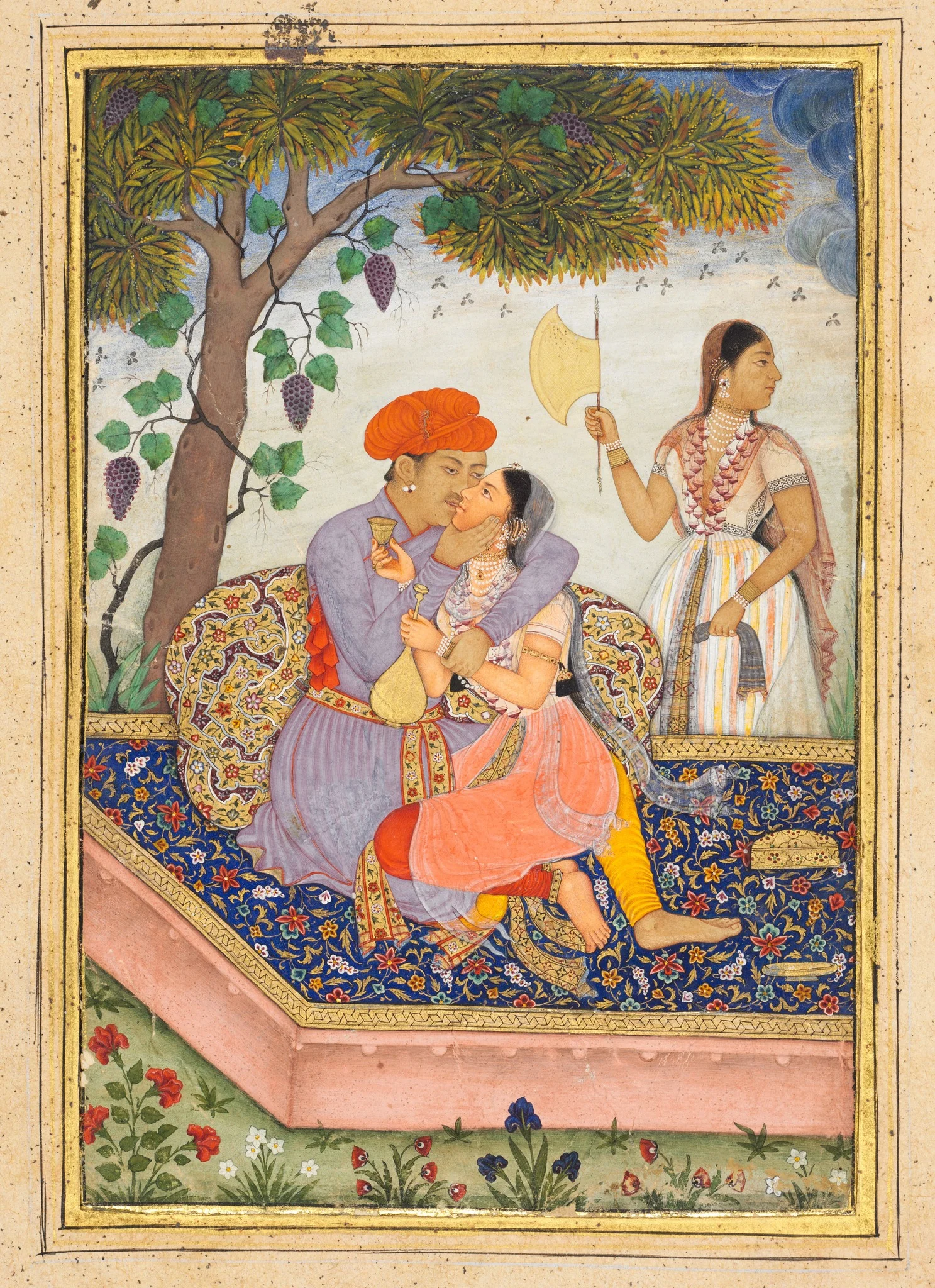 Lovers Embracing, detail