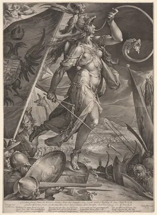 Bellona Leading the Armies of the Emperor against the Turks, by Jan Muller, 1600