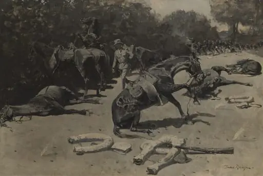 How the Horses Died for Their Country at Santiago, by Frederic Remington, oil, 1899