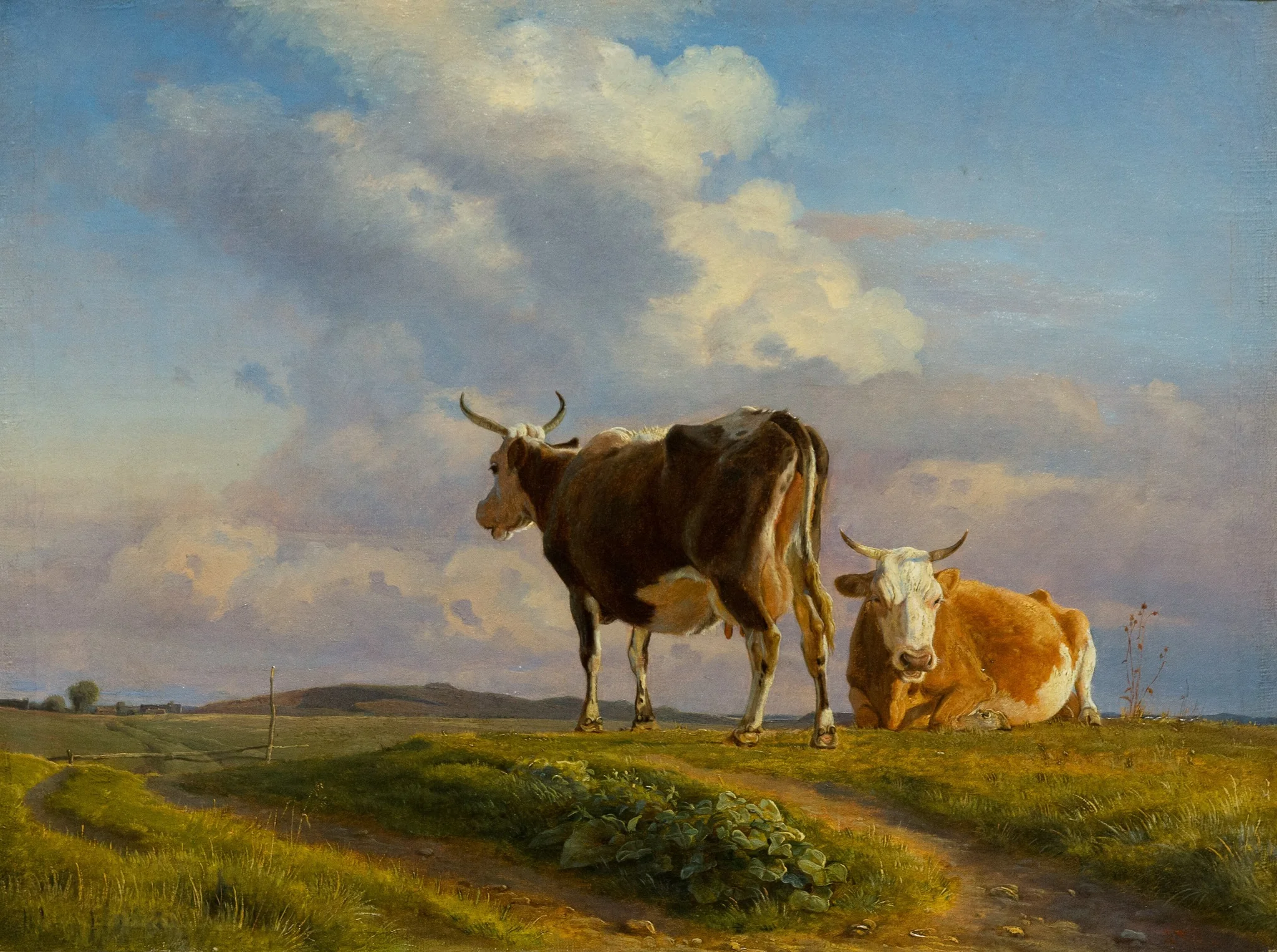 Two Cows in an Open Field, detail