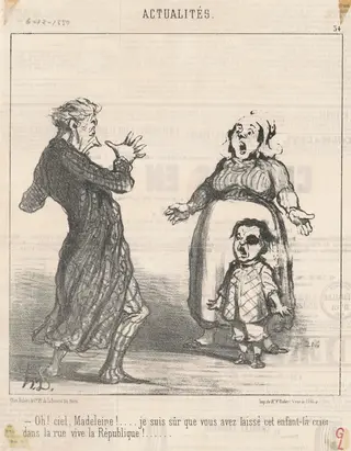 Oh! Ciel Madeleine! ..., by Honoré Daumier, ink, 1850