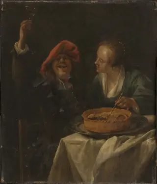 Happy Lovers, by Jan Steen, oil, 1660