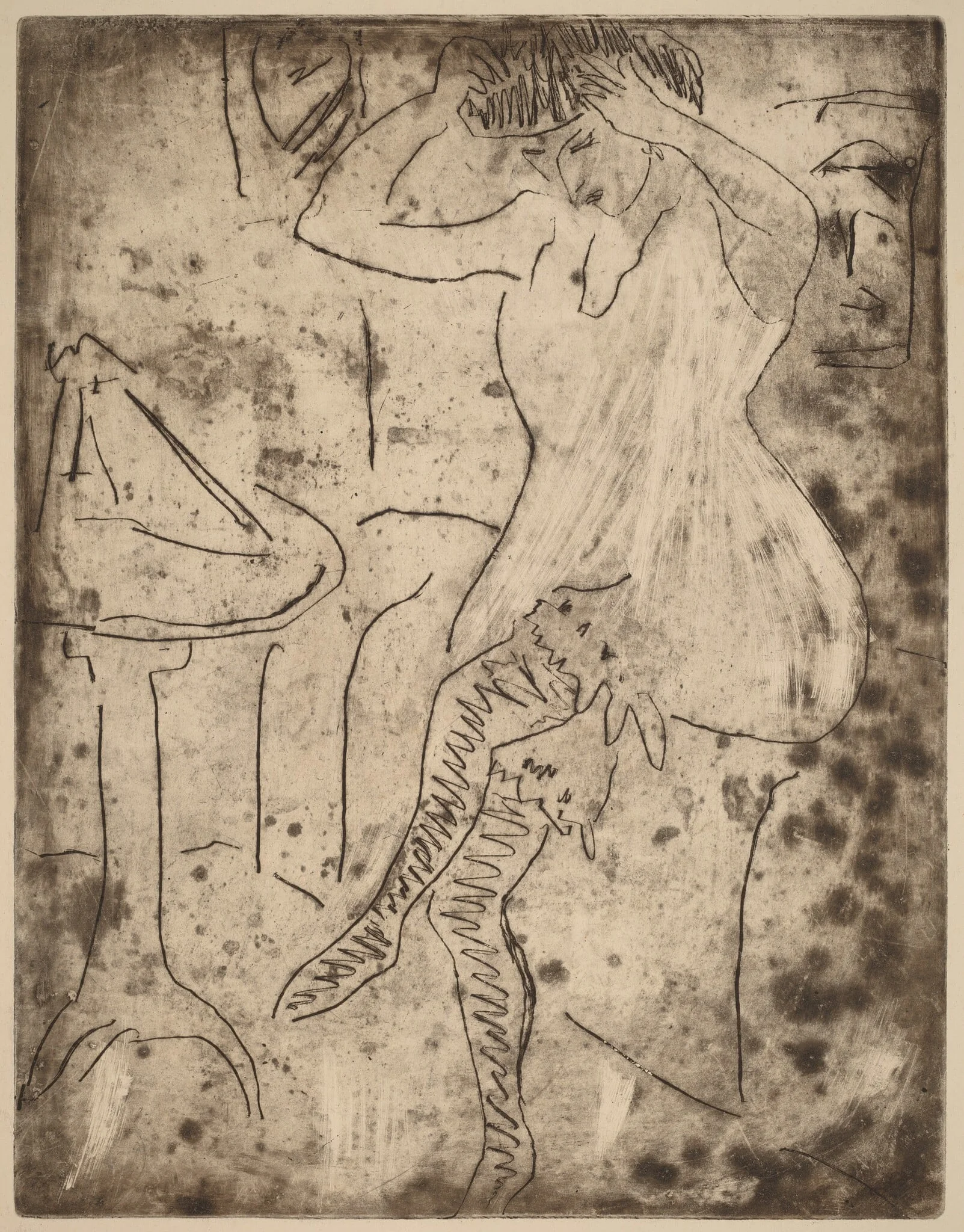 Dodo Arranging Her Hair, detail