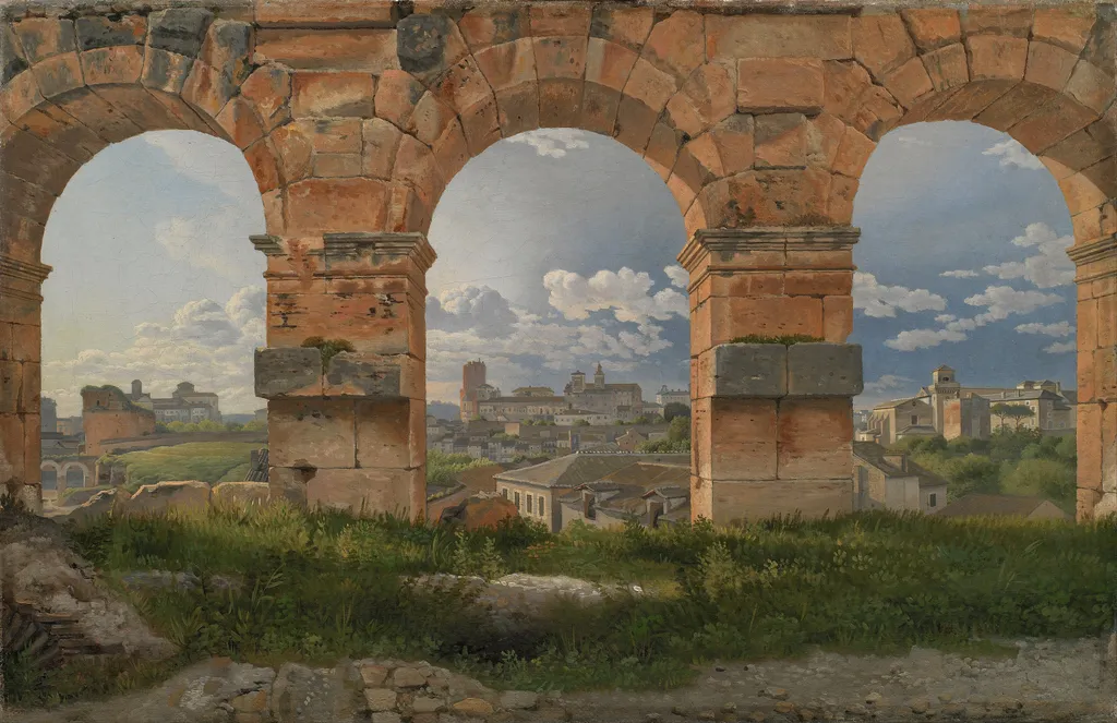 A View through Three of the North-Western Arches of the Third Storey of the Coliseum, by Christoffer Wilhelm Eckersberg, oil, 1815
