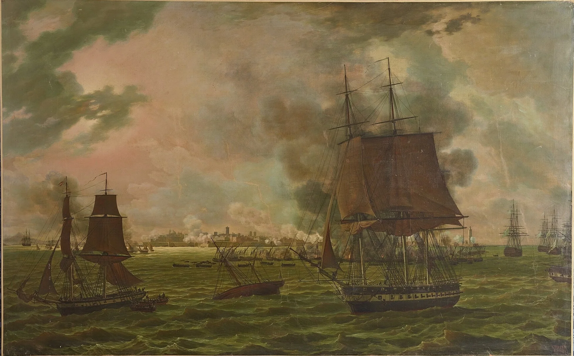 Bombardement de Cadix par l'escadre française, 23 septembre 1823, detail
