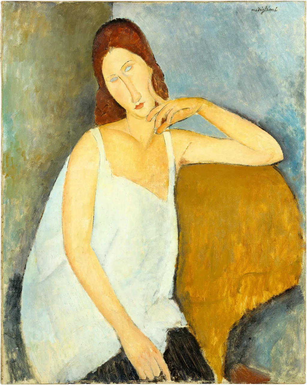 Jeanne Hébuterne, by Amedeo Modigliani, oil, 1919