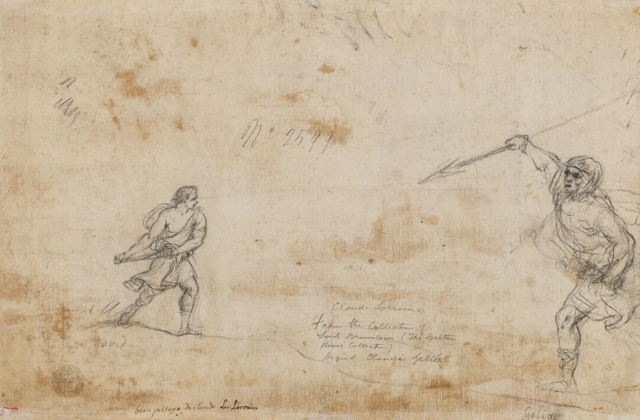 David and Goliath (verso), detail