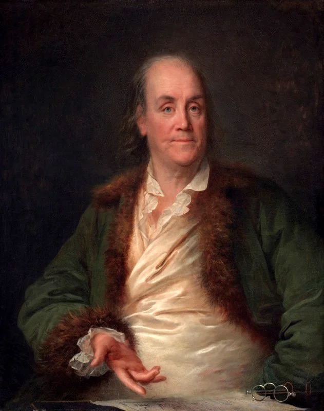 Portrait of Benjamin Franklin, detail