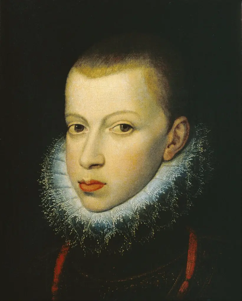 Philip III, Prince, by Juan Pantoja de la Cruz, oil, 1596