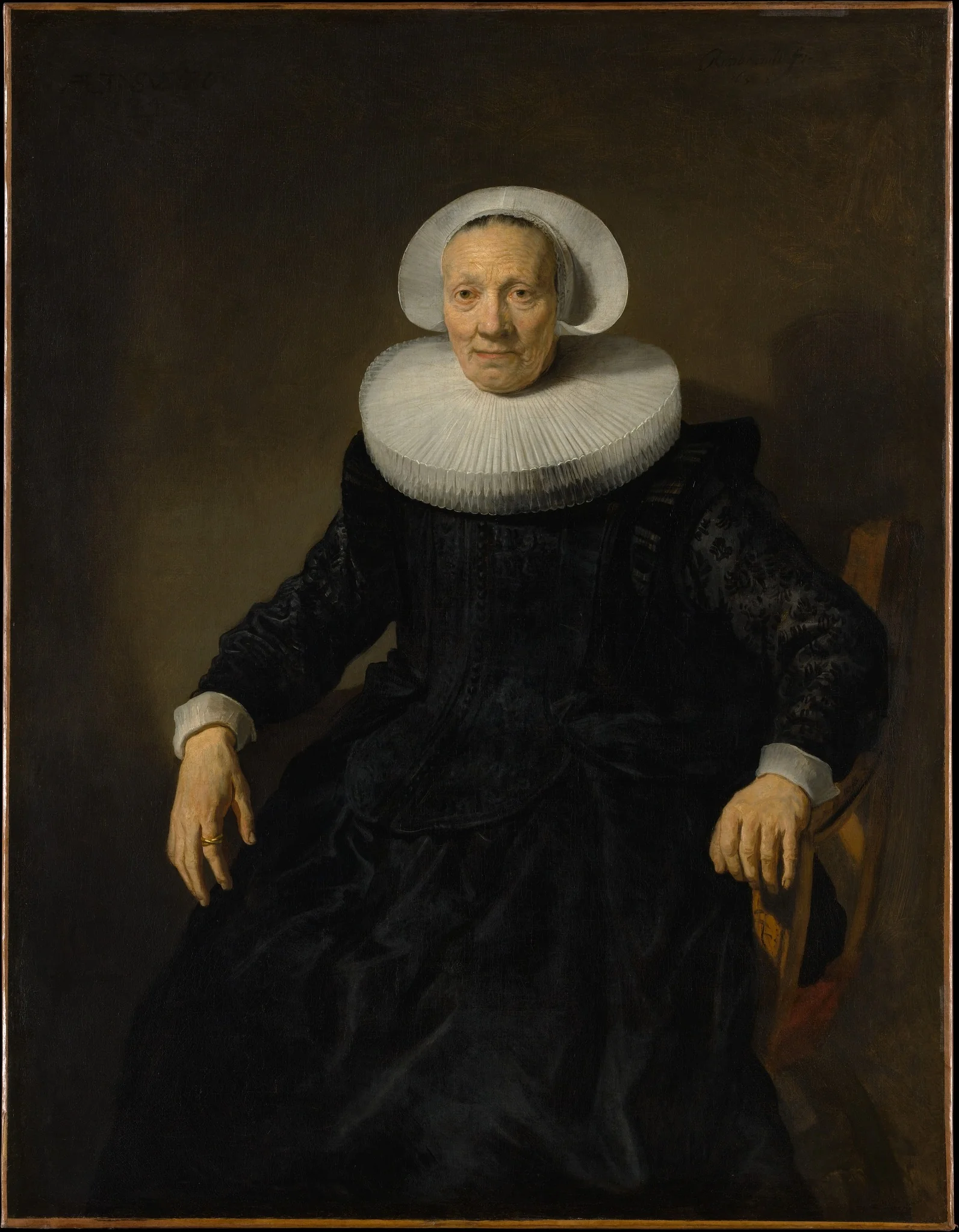 Old Woman in an Armchair, detail
