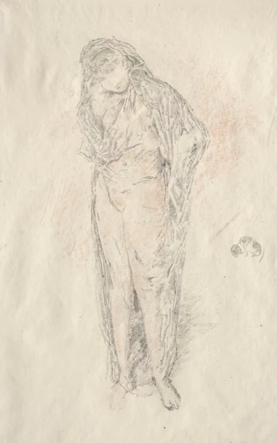 Draped Figure Standing, detail