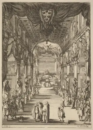 Funeral of Prince Francesco de Medici, by Stefano Della Bella, ink, 1637