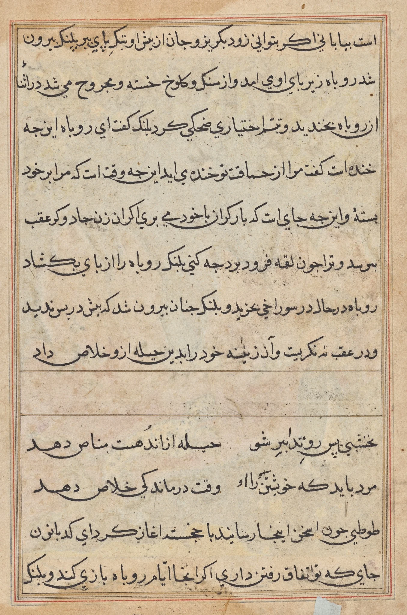 Page from Tales of a Parrot (Tuti-nama): text page, detail