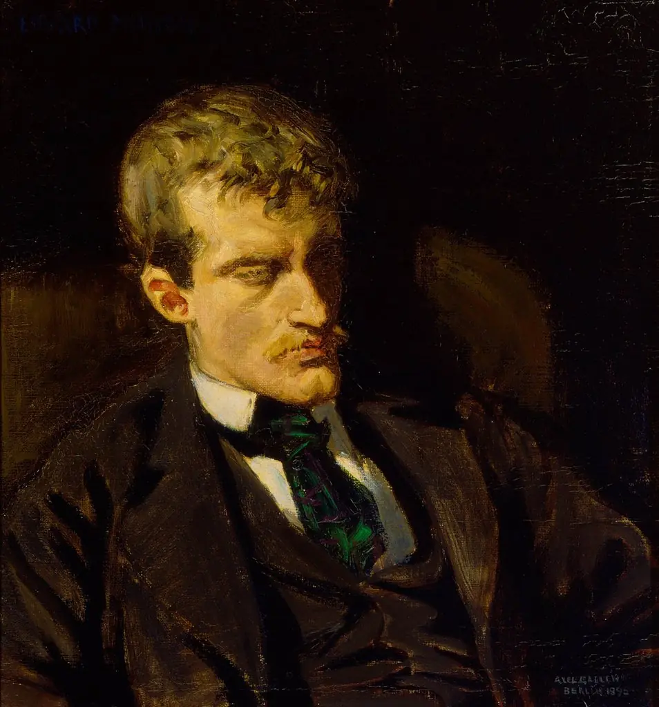 Portrait of Edvard Munch, by Akseli Gallen-Kallela, oil, 1898
