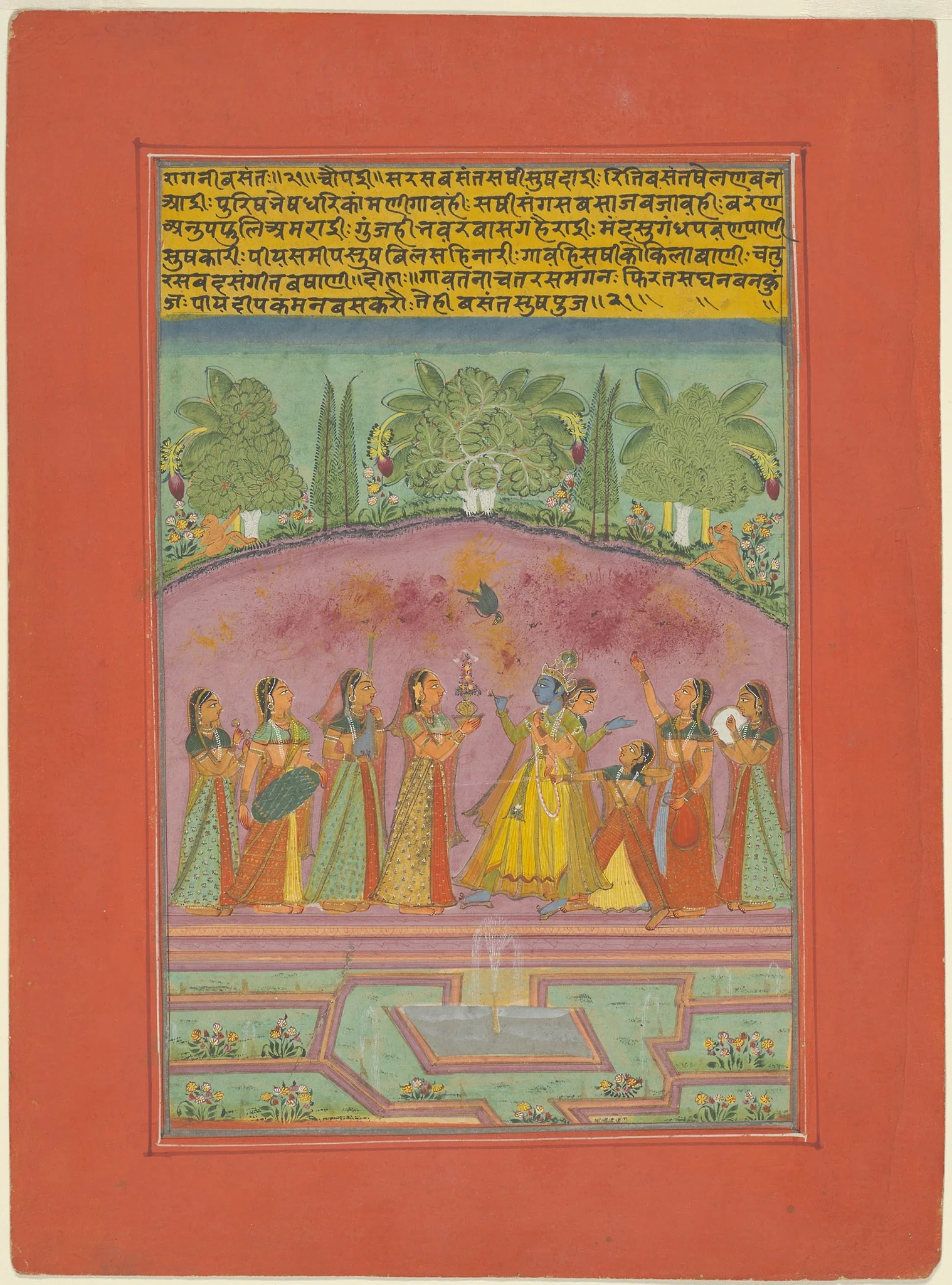 Ragini Vasanta, Page from a Jaipur Ragamala Set, detail