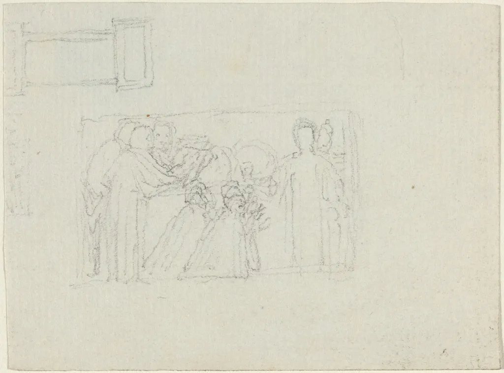 Study for a Monument to a Clergyman [recto and verso], by John Flaxman, graphite, 1820
