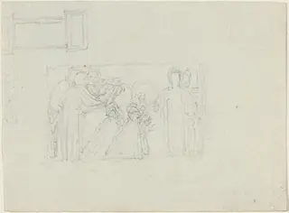 Study for a Monument to a Clergyman [recto and verso], by John Flaxman, graphite, 1820