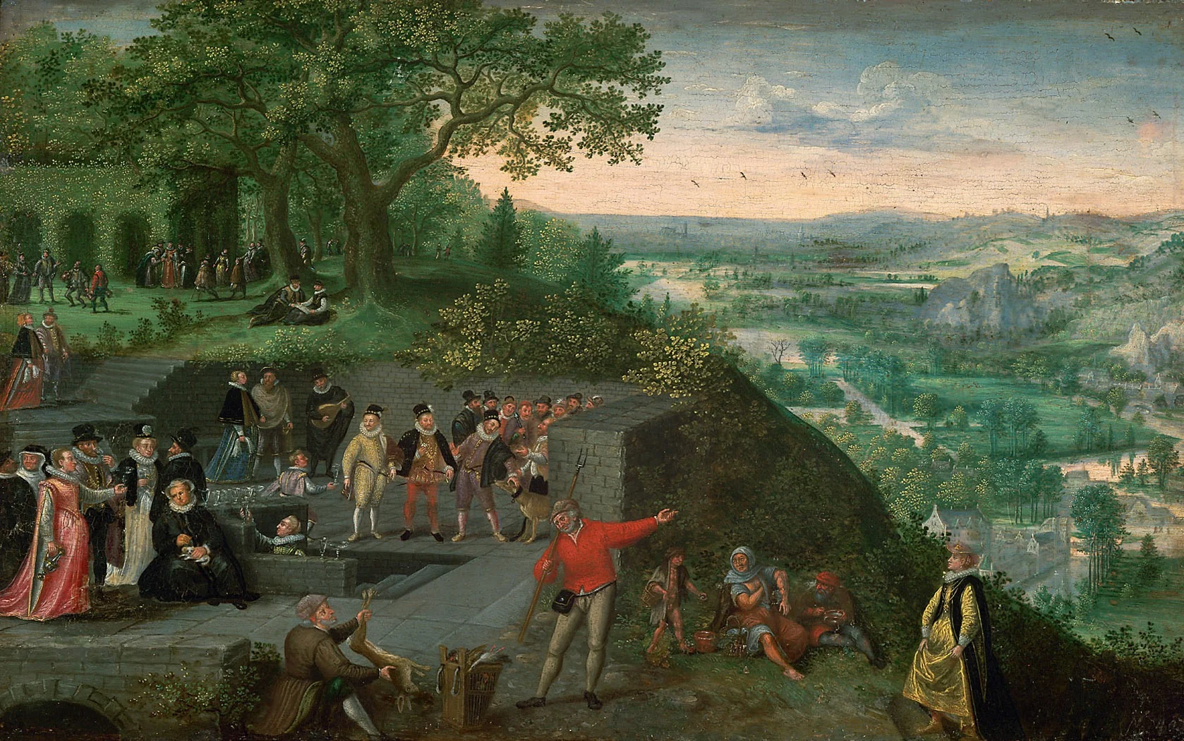 Kaiser Rudolf II. bei einer Trinkkur, detail