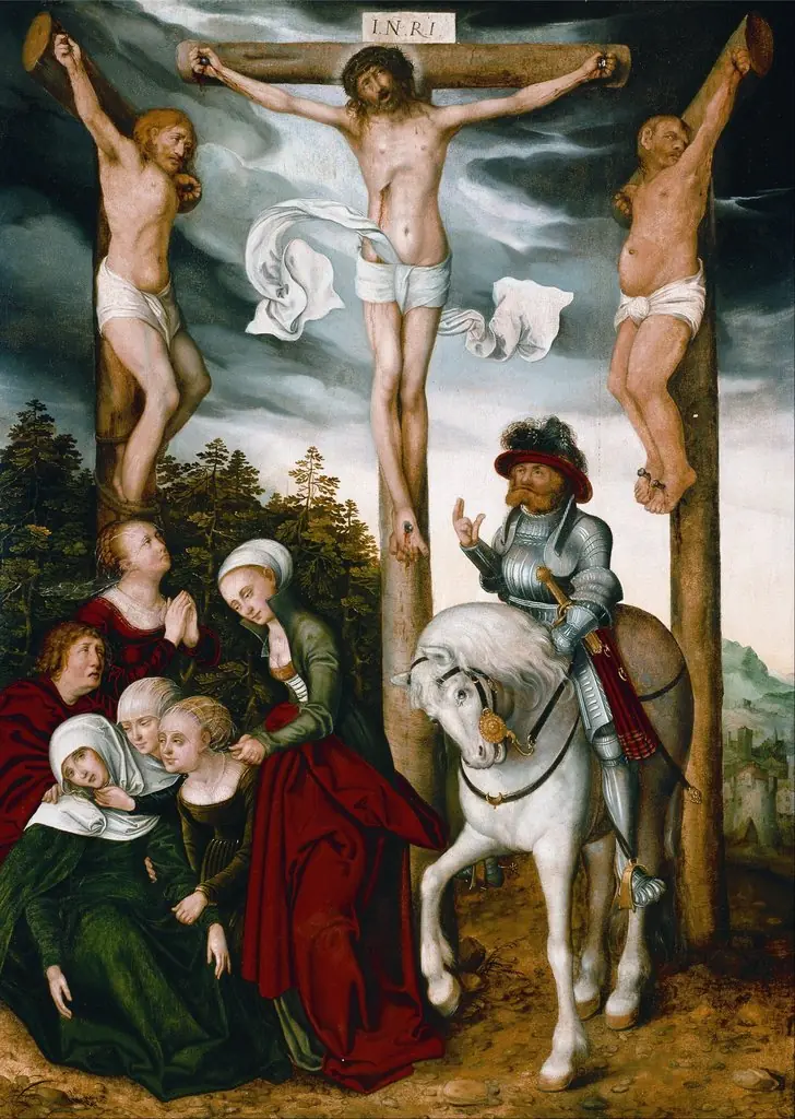 Crucifixion, by Lucas Cranach the Elder, oil, 1500