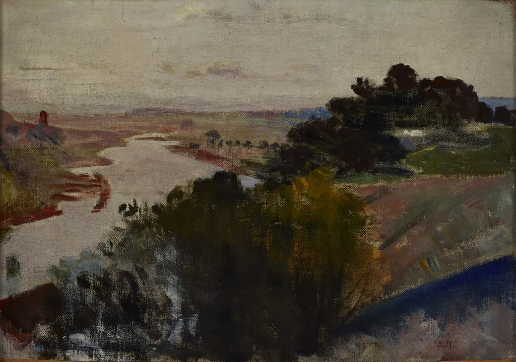 Landscape at the Vistula, by Jacek Malczewski, oil, 1900