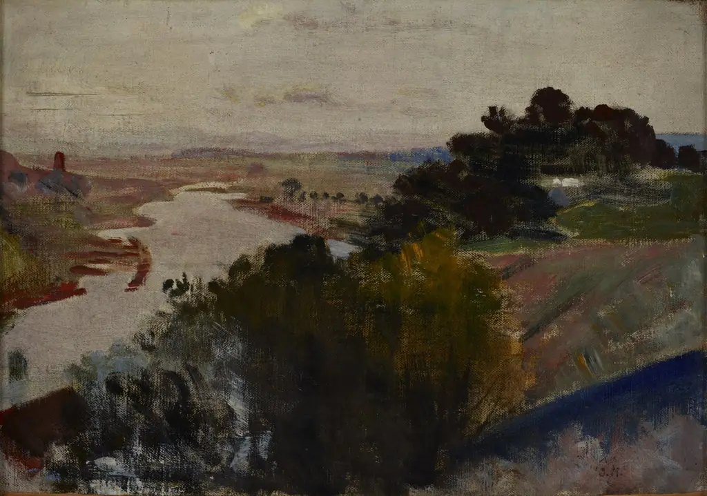 Landscape at the Vistula, by Jacek Malczewski, oil, 1900