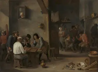 Game of Backgammon, by David Teniers the Younger, oil, 1645