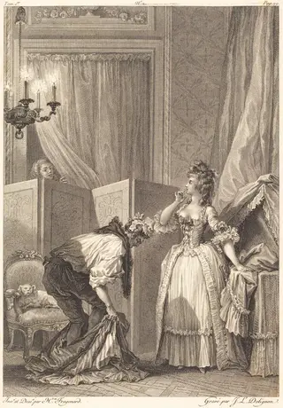 Le cocu battu et content, by Antoine-Jean Duclos, ink, 1780