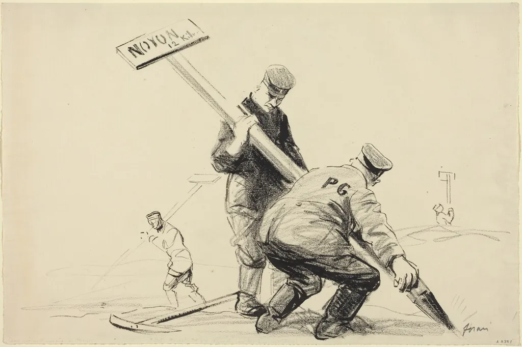 Noyon, by Jean-Louis Forain, ink, 1916
