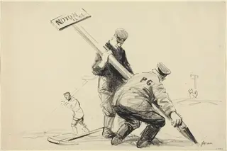 Noyon, by Jean-Louis Forain, ink, 1916
