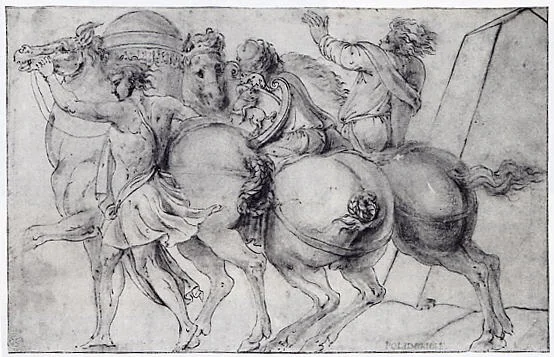 Frieze with Three Horsemen, detail