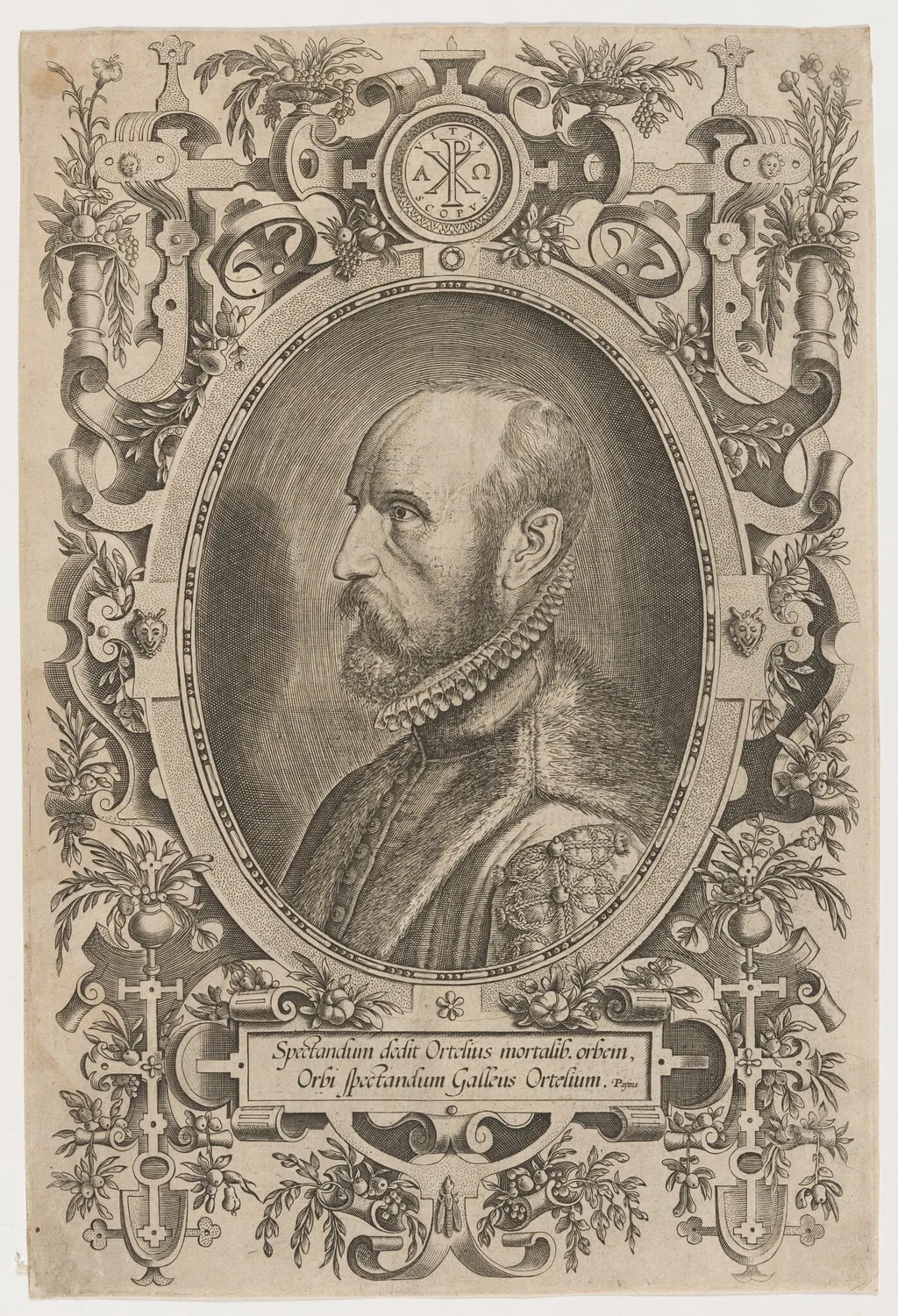 Abraham Ortelius (Wortels), by Philip Galle, ink, 1574