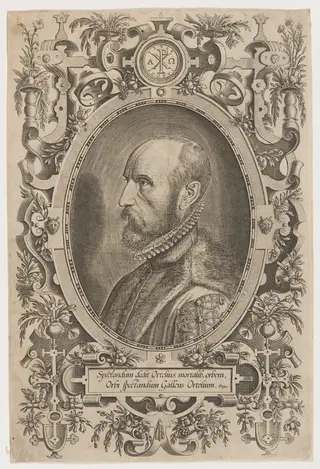 Abraham Ortelius (Wortels), by Philip Galle, ink, 1574