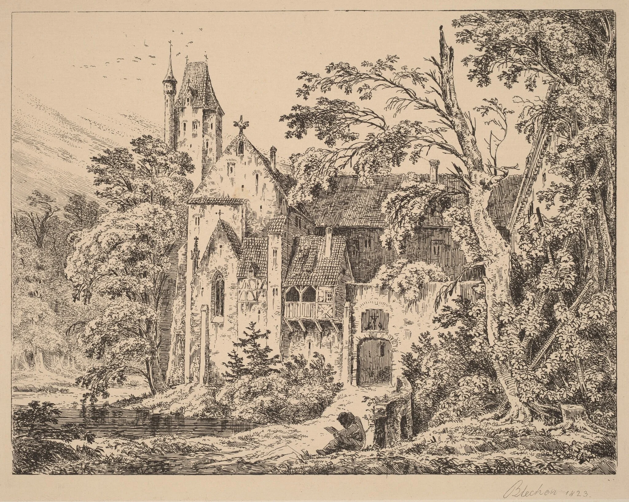 The Monastery in the Forest, detail