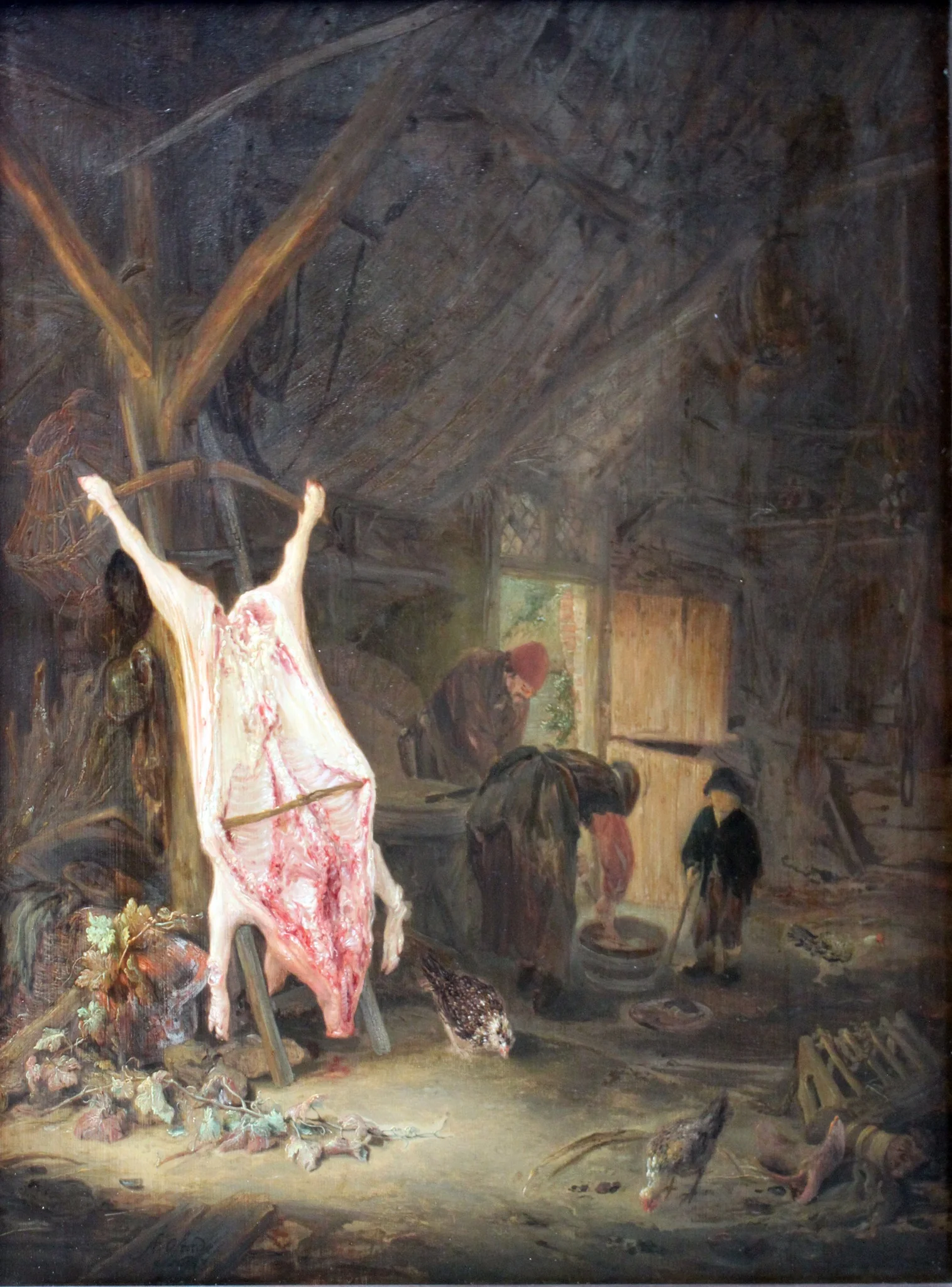 Slaughtered Pig in a Barn, detail