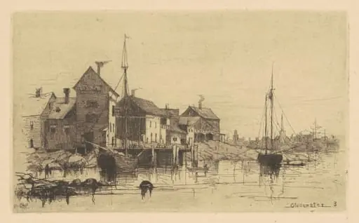 Fish-Houses, by Charles A. Platt, ink, 1881