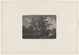 Nocturnal Landscape, by Carl August Lebschée, ink, 1828