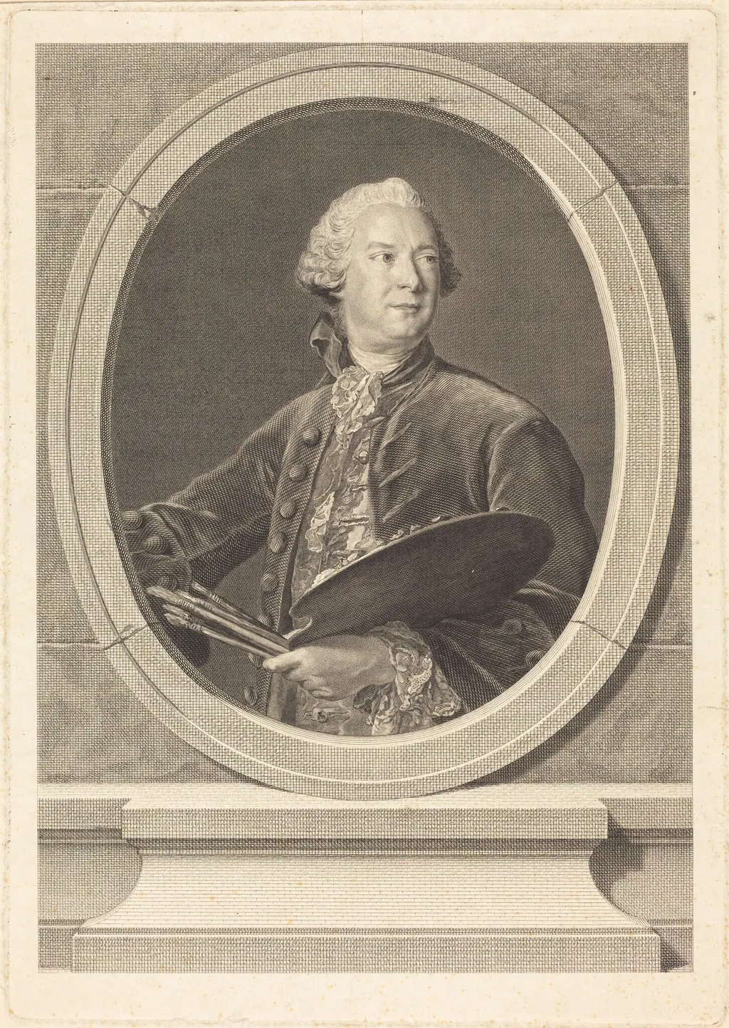 Louis Tocque, by Louis-Jacques Cathelin, ink, 1771