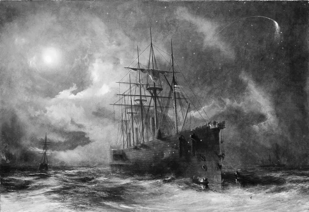 Grappling for the Lost Cable, by Robert Charles Dudley, oil, 1866