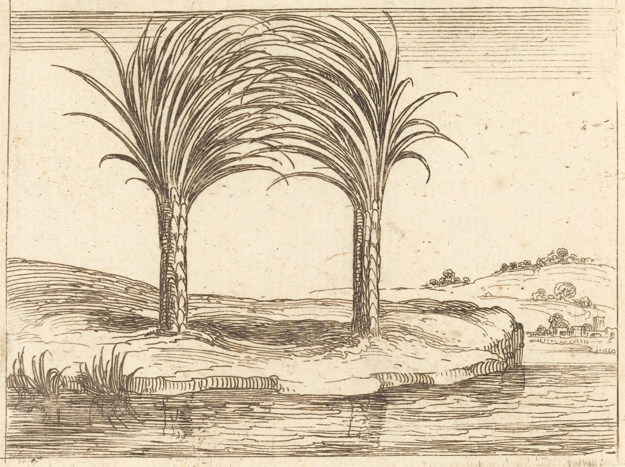 Two Palm Trees, detail