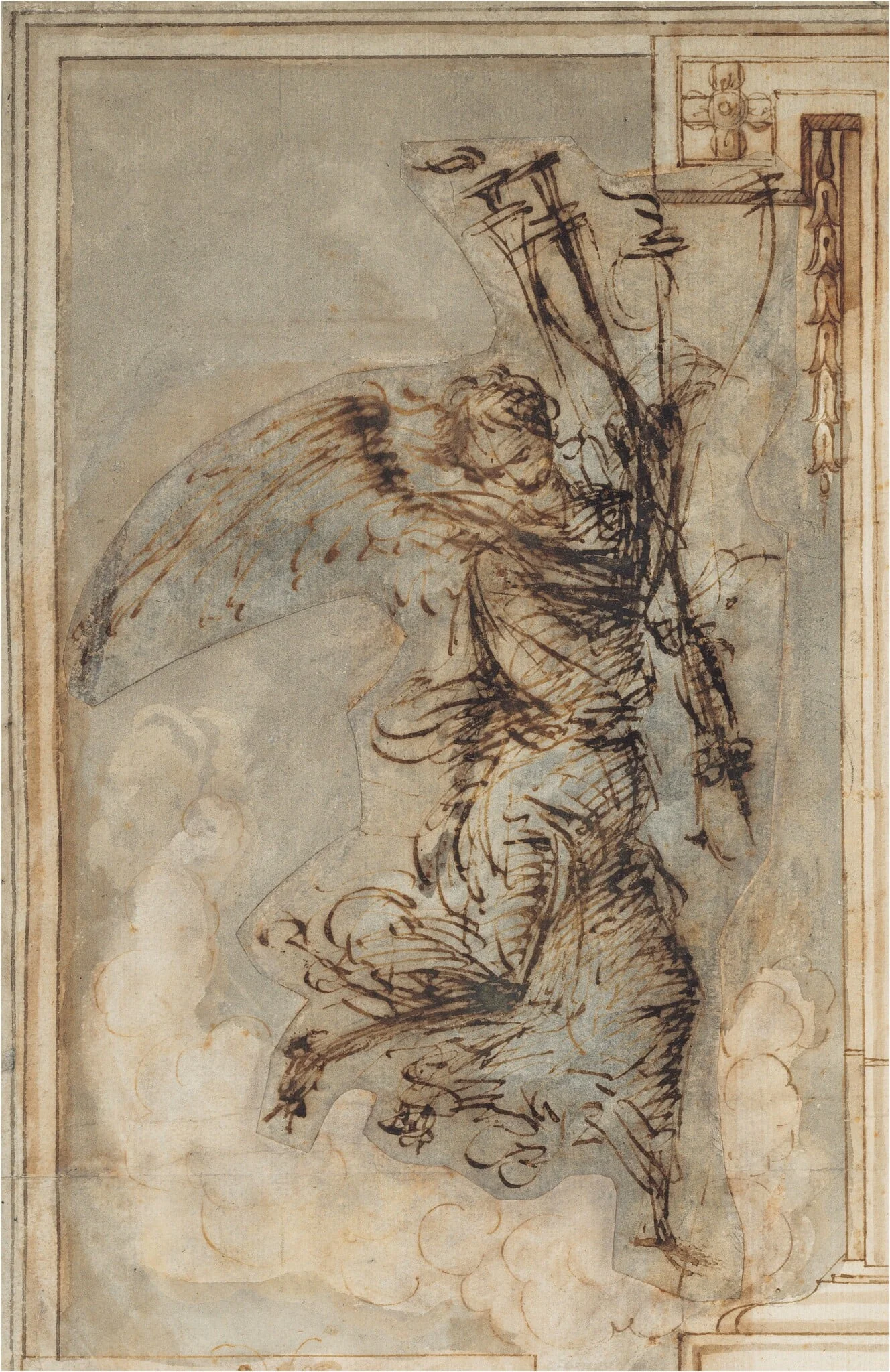 An Angel Carrying a Torch, detail