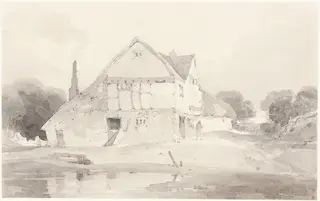 A Cottage at Dorking in Surrey, by John Sell Cotman, graphite, 1800