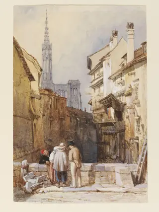 A Canal at Strasbourg, by Clarkson RA Stanfield, watercolor, 1826