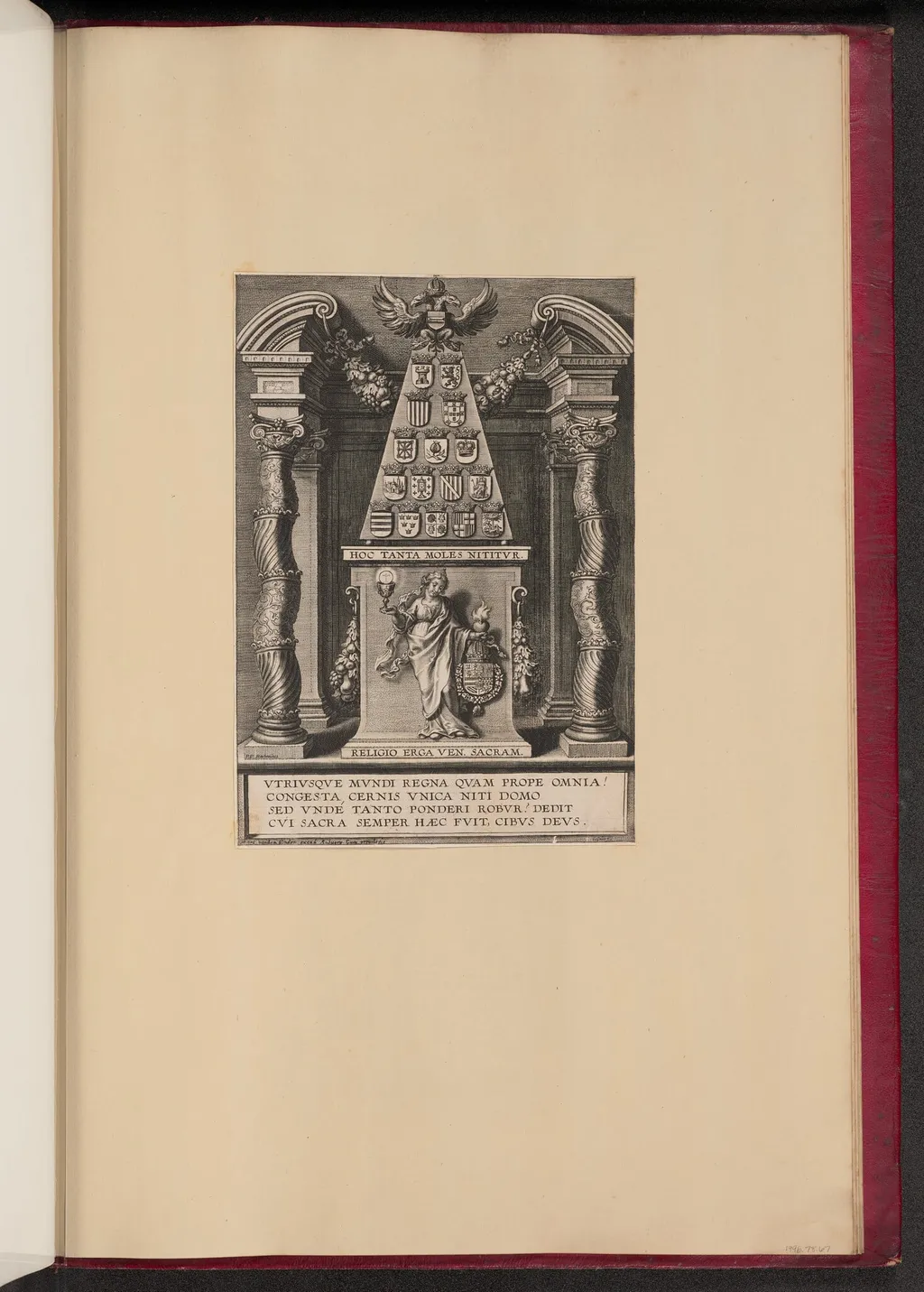 Hoc Tanta Moles Nititvr..., by Cornelis Galle I, ink, 1613