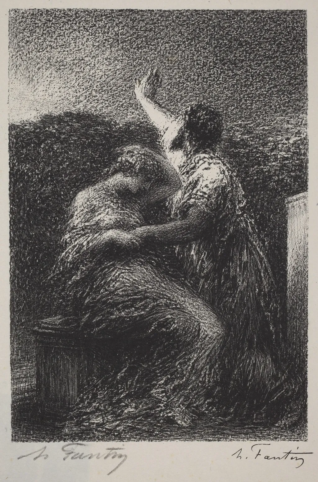 Le Mage Balthazar et Fatime, by Henri Fantin-Latour, ink, 1870