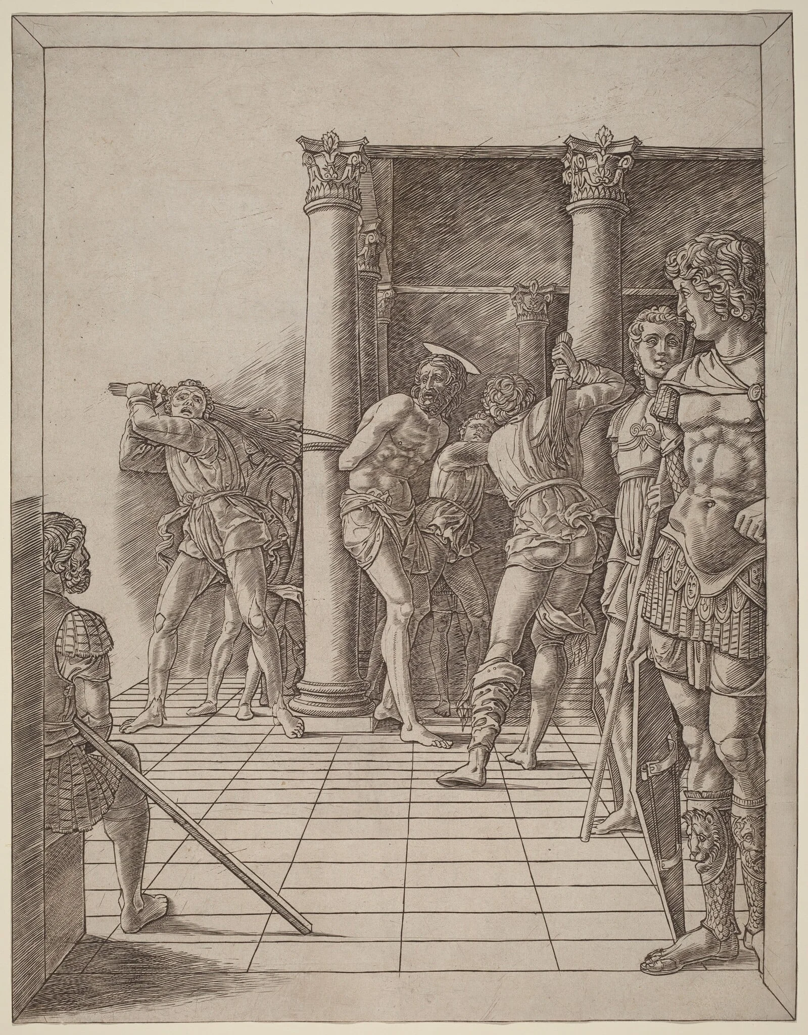Flagellation of Christ, with the Pavement, detail