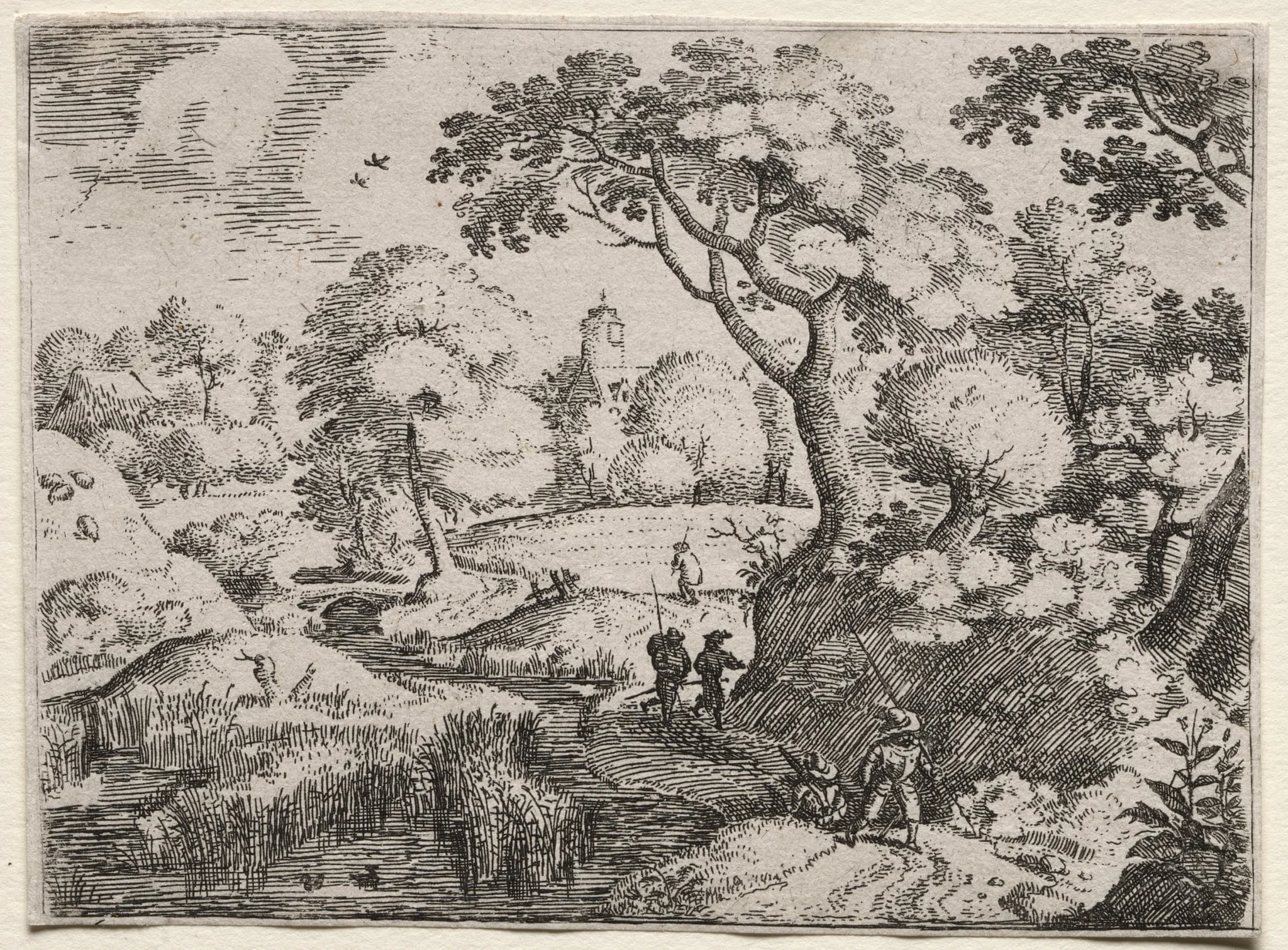 Six Landscapes: Path Between Swamp and Wooded Bank, detail