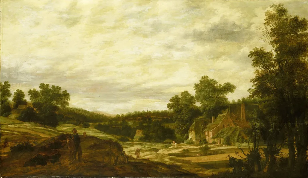 Hilly landscape, by Pieter Stalpaert, oil, 1635